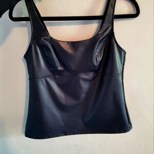Faux Leather Top, Size M, Black 🖤